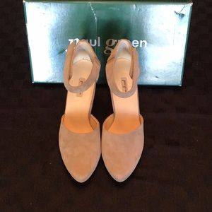 Brand new Paul Green strap pump in Taupe suede.